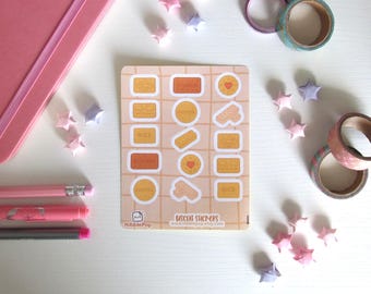 Sticker Sheet – Cute Biscuit Planner Stickers – Journal, Scrapbooking, Bullet Journal, Matte Kiss-Cut – NibblePop