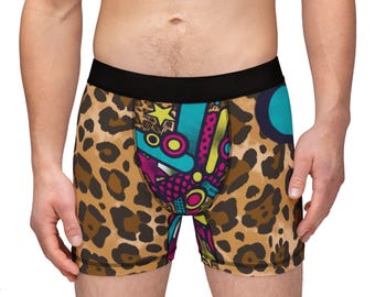 Bóxers coloridos con diseño de búho pop art, divertidos y gráficos para hombre