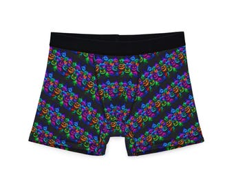 Calzoncillos bóxer vibrantes para hombre: estampado gráfico divertido, ropa de estar por casa