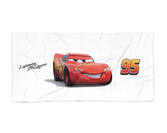 Toalla de playa de Rayo McQueen, accesorio de piscina para niños