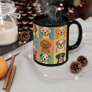 Cute Dog Mug , Dog Lovers Black Mug - 11oz & 15oz, Pup Gift, Dog Mom/Ba, Pet Lover Accessory, Cute Pet Lover Mug, Puppers Coffee Cup