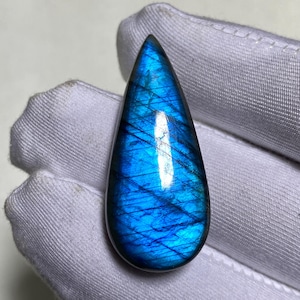 Blue Labradorite Gemstone Pear Labradorite Blue Flashy Labradorite Natural Labradorite Gemstone Loose Cabochon Gemstone 37x16x7 MM