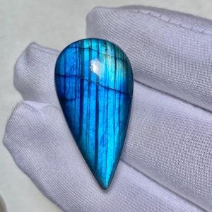 Unique Labradorite Gemstone Teardrop Labradorite Blue Flashy Labradorite Natural Labradorite Gemstone Loose Cabochon Gemstone 32x17x7 MM