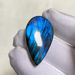 Blue Labradorite Gemstone Pear Labradorite Blue Flashy Labradorite Natural Labradorite Gemstone Loose Cabochon Gemstone 33x18x6 MM