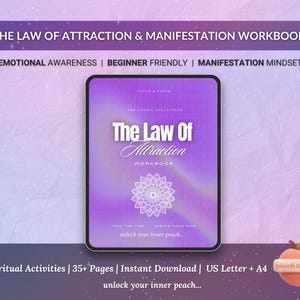 Law of Attraction Workbook | Manifestation Journal PDF | Meditation & Goal Setting | Instant Digital Gift
