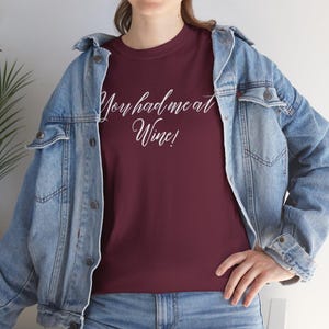 Cute Wine Shirt, Wine Lover Gift, You Had Me at Wine, Unisex Tshirt - Fun Tee, Wine Tee, Humorous Top, Wine Tshirt, Wine Gift