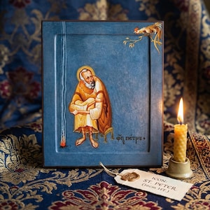 Orthodox Icon Saint Peter Apostle Wooden Icon 5.1x6.3 in Panel image 5