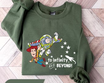 Disney Toy Story bis zur Unendlichkeit und darüber hinaus Sweatshirt, Buzz und Woody Pullover, Disney Freunde Shirt, Disney Familien Reise Rundhalsausschnitt, Disney Geschenke