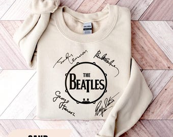 The Beatles Signatures Sweatshirt, Beatles Music Hoodie, Vintage Beatles Tee, Gift For Beatles Fan, Rock Band Sweater, Beatles Lover Shirt