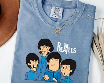 Comfort Colors The Beatles Cartoon Shirt, Rock And Roll Shirt, Music Lover Gift, The Beatles Merch Shirt, The Anime Beatles Team Shirt
