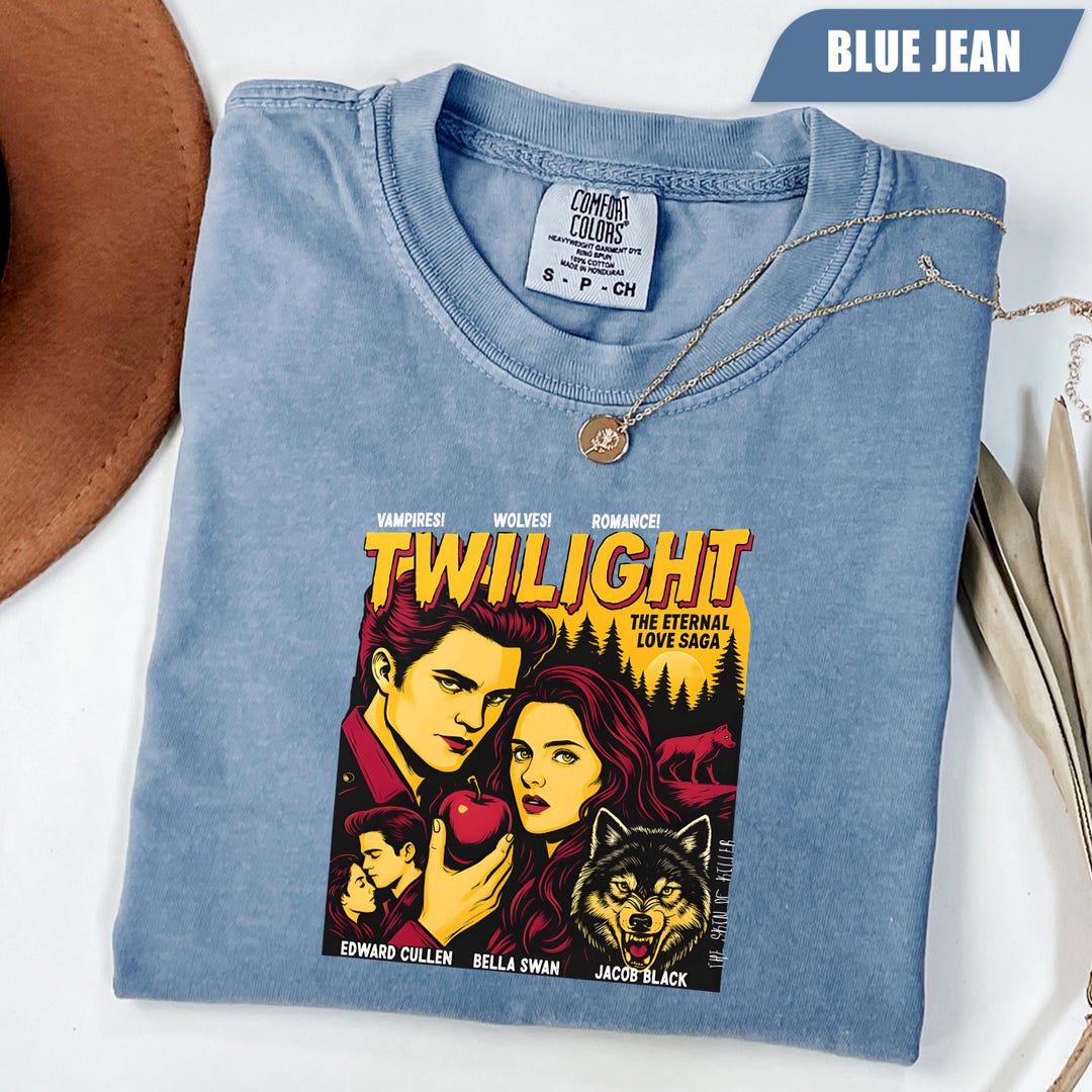 Twilight Merch Comfort Colors Twilight Saga T-shirt, Retro Movie Graphic Tee, Edward ...