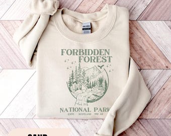 Forbidden Forest National Park Sweatshirt, Forbidden Forest Sweater, Wizarding World Tees, HP Inspired Shirts, Bookish Gifts, Wizard School
