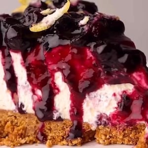 No bake. BEST RECIPE Lemon and Blueberry cheesecake . Cheesecake blueberry. Fast and easy cooking. Best no bake recipe.