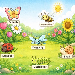 Garden Insects Puzzle Activity for Kids | 30 Piece Bugs Preschool Learning Jigsaw Game