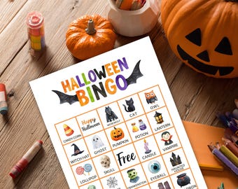 Halloween Bingo Game : 30 Unique Cards (Printable PDF)