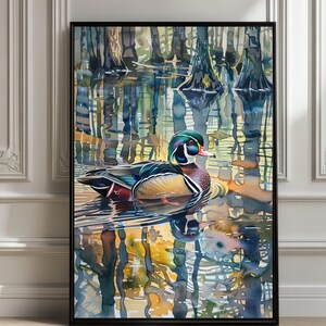 WOOD DUCK Watercolor Wall Art Print – Bird Poster, Animal Decor, Nature Art, Wildlife Print
