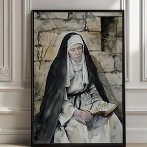 Saint Catherine of Siena Watercolor Print: Catholic Art, Religious Gift