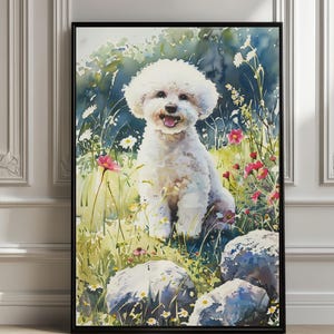 BICHON FRISE Watercolor Wall Art Print – Dog Poster, Pet Portrait, Animal Decor, Canine Art