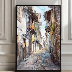 Zanzibar City Watercolor Print: Tanzania Travel Poster, Stone Town Art