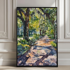 Affiche aquarelle de Géorgie, impression d'art Southern State, cadeau de décoration murale pêche State