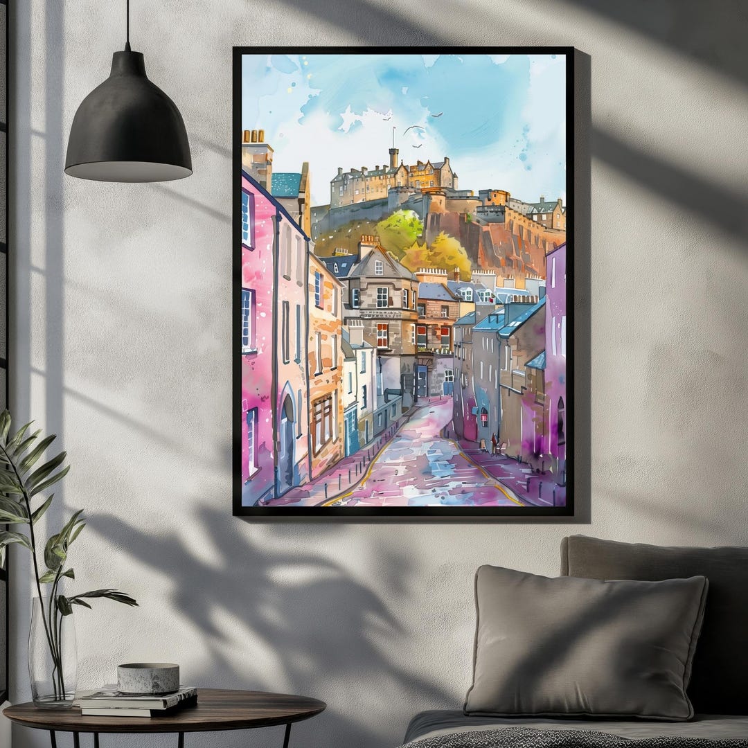Edinburgh Scotland Watercolor Poster | Historic City Travel Art Print ...