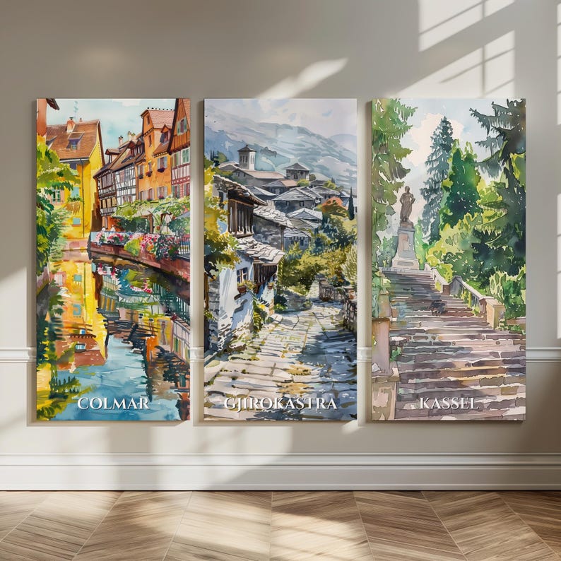 Colmar Watercolor Poster, Alsace Old Town City Art Print - Etsy