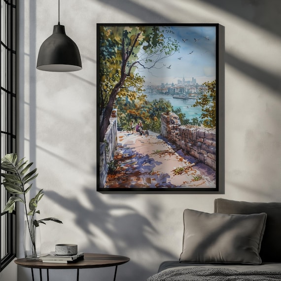 Belgrade Watercolor Poster – Serbia City Wall Art Print, Travel Home Decor Gift