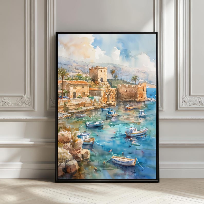 Lebanon Watercolor Poster – Country Wall Art Print, Travel Home Decor Gift