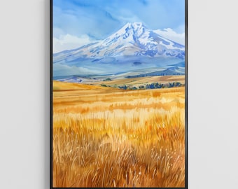 Armenia Watercolor Poster – Caucasus Landscape Art Print, Historic Travel Wall Decor for Home