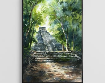 Mexico Watercolor Poster – Vibrant South America Art Print, Colorful Travel Wall Decor