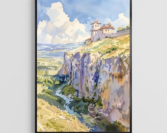 Moldova Watercolor Travel Poster, European Country Art Print, Eastern Europe Wall Decor