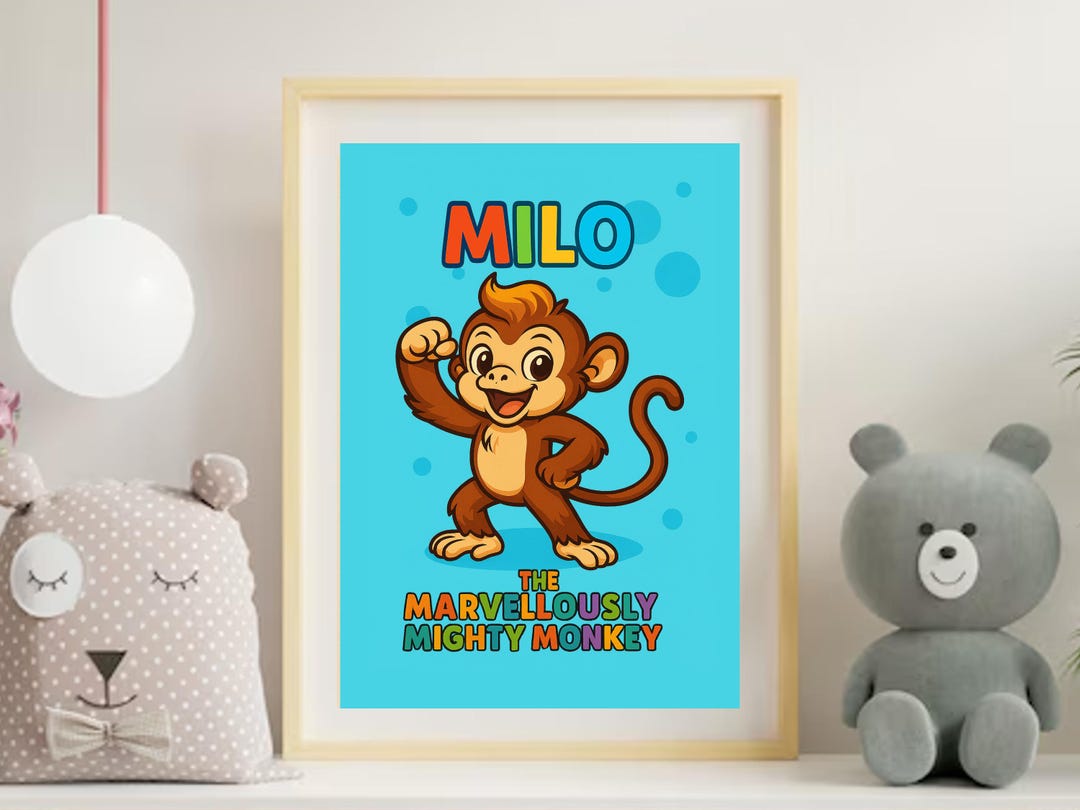Milo Monkey Milo the Monkey Nursery Print: Motivational Kids Room Wall Art - Etsy
