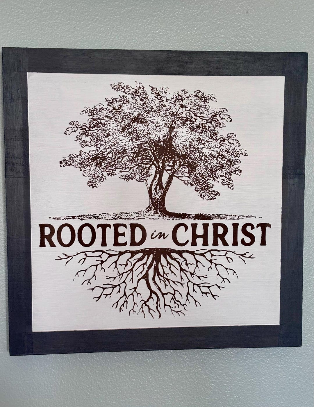 Rooted Sign Rooted in Christ, Christian Art, Encouraging Words, Tree Sign - Etsy