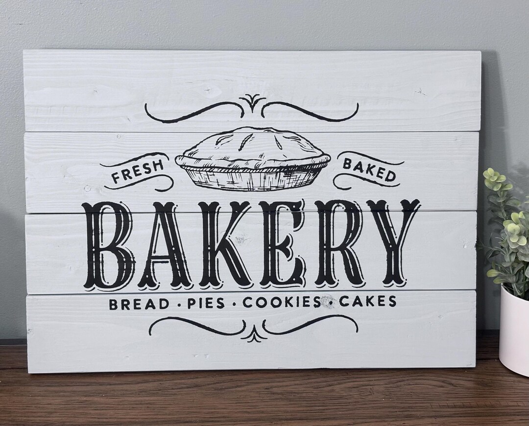 Bakery Country Sign, Farmhouse Sign, Hand Crafted, Light Blue Paint ...