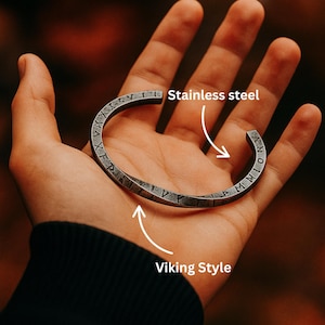 Viking Twisted Bangle Bracelet Nordic Runes Stainless Steel Viking Jewelry Torc Hammered Celtic Mythology Norse Cuff Jewelry Barbarian