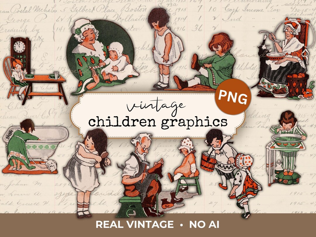 1920s Nursery Rhyme Illustrations: Vintage Children Graphics, Junk ...