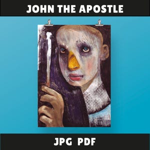 John the Apostle, Handmade Art of the 12 Apostles,Original Designs and Artistic Creations,  Pop Art of the 12 Apostles, Collage Designs,