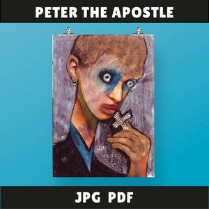 Peter the Apostle,Unique Handmade Art of the 12 Apostles,Original Designs, Pop Art of the 12 Apostles, Collage Designs