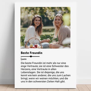 Beste Freundin Definition Geschenk mit Foto personalisiert - Download Datei digital - Freundschaftsbild Geschenk - Foto Geschenk mit Spruch