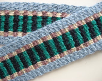 hand-woven wool guitar strap inkle belt