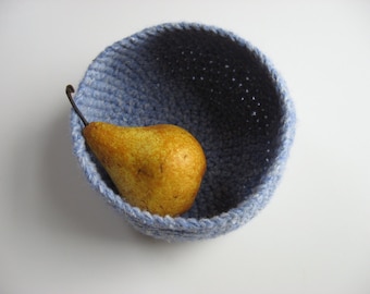 crocheted wool nesting bowl