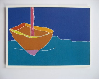 small print postcard "sailboat"