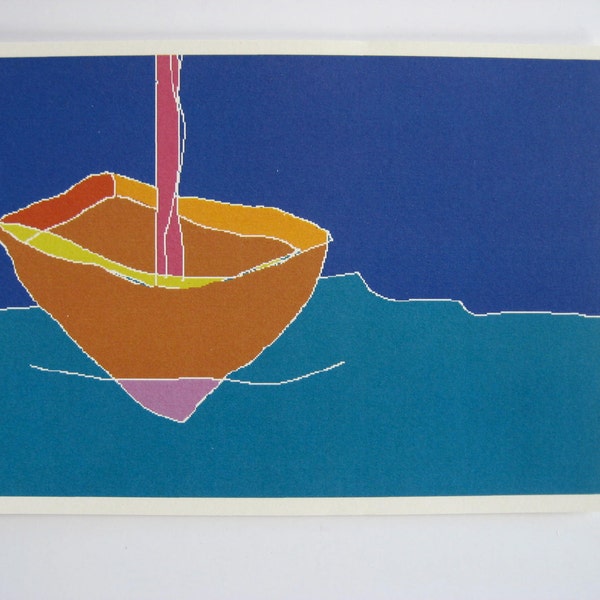 small print postcard "sailboat"