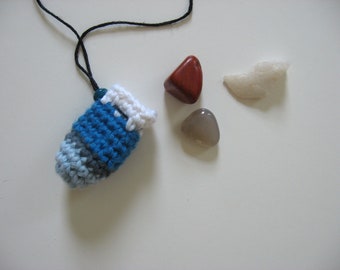 crystal pouch necklace