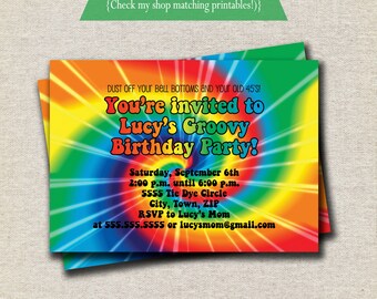 tie dye invite etsy