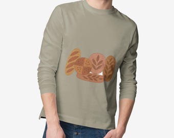 Camiseta de manga larga con diseño de pan de colcha campestre / Camisa de acolchado rústico