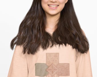 Camiseta con cruz cristiana / Camiseta de fe estilo cottagecore / Camiseta con estampado de cruz patchwork / Ropa cristiana rústica / Camiseta de fe minimalista