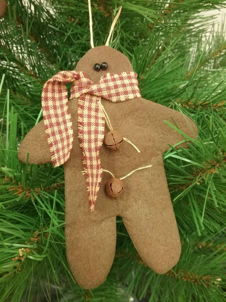 Primitive Gingerbread Men Bowl Fillers Set Of 3 Flat Etsy