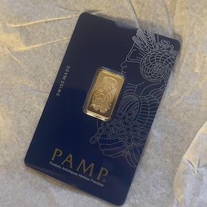 Lingote de oro Pamp de 2,5 gramos sellado en oro 999