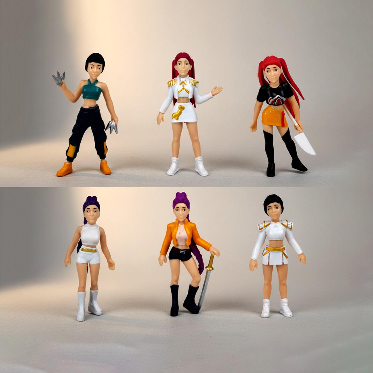 Figurines Kpop Huntrix - Set De 6 Personnages En PVC, Pour Collection Ou Décoration
